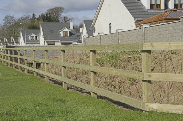 3 Bar Post & Rail on Timber Posts Glenealy